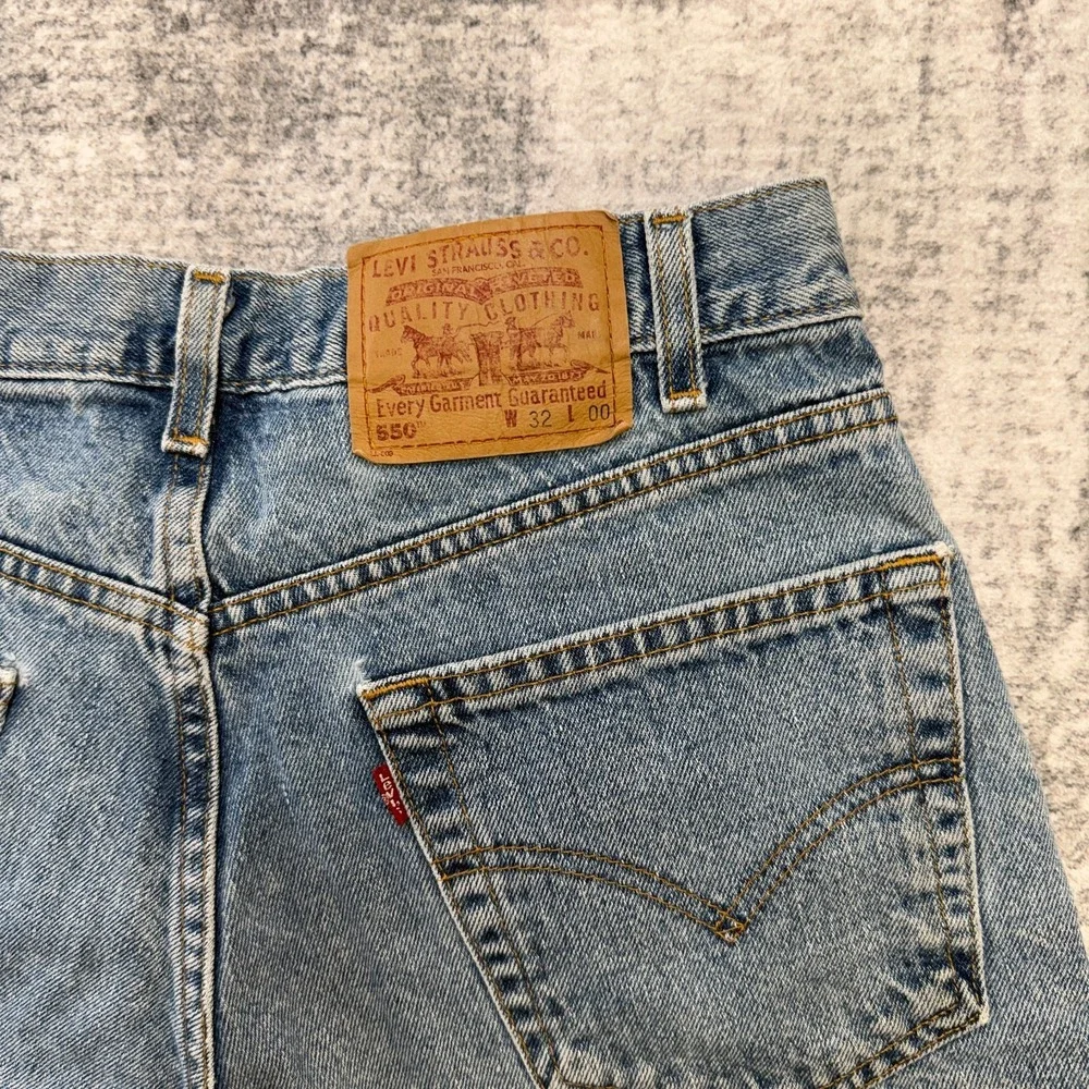 VTG Levis Jean Shorts Mens 32 (Fits 30) 505 Relaxed Fit Blue Denim Jorts Dad Y2K